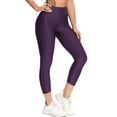 thumbnail image 2 of SEASUM Women's Yoga Capris Leggings Butt Lift High Waist Athletic Runnning Pants Textured Workout Tights Purple 2XL, 2 of 6