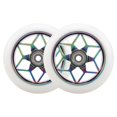 thumbnail image 1 of 2Pcs Scooter Série Accessoires 110Mm Roues de Scooter Roues PU Colorées Roues de Voiture de Cascade Épaisses avec Roulements (Blanc), 1 of 5
