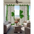 thumbnail image 3 of St. Patrick's Day Black Out Curtains 63 Inch Long, Room Darkening Draperies Curtains Panels, Green Lucky Shamrock Leaves Beige Thermal Insulated Curtain for Bedroom Living Room 52"x63" 2 Panels, 3 of 8
