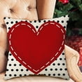 thumbnail image 5 of Valentines Pillow Covers 18x18 Inch, Black Polka Dot Red Love Heart Throw Pillows Case, Valentine's Day Anniversary Decorative Cushion Covers Farmhouse Outdoor Decor for Home Sofa Bed Valentine Gift, 5 of 6