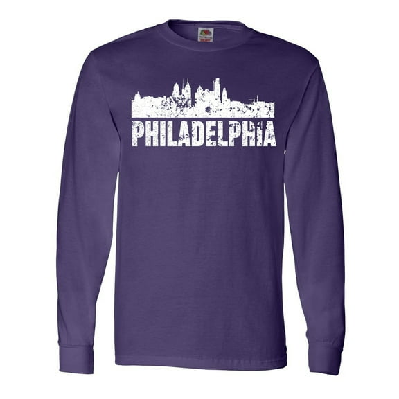 Inktastic Philadelphia Skyline Grunge Long Sleeve T-Shirt