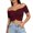 P Red, variant on Womens Off Shoulder Tank Top Slim Fit Sleeveless Summer Cami T-Shirt Basic Layering Shell Top Soft Wear XS