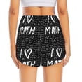 thumbnail image 4 of Uemuo I love Math Pattern Women's Athletic Shorts High Waisted Running Shorts with Liner Pockets Gym Elastic Workout Shorts-Small, 4 of 9