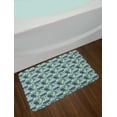 thumbnail image 2 of Tropic Bath Mat, Continuous Summer Leaves and Pineapples, Plush Bathroom Decor Mat with Non Slip Backing, 29.5" X 17.5", Sea Blue Multicolor, by Ambesonne, 2 of 2