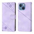 thumbnail image 2 of Feishell for Apple iPhone 15 Plus 6.7 inch Wallet Case with Wrist Strap,Flip Cover with Embossed Pattern PU Leather Kickstand Credit Card Slots Magnetic Clasp Folio Purse Phone Case,Purple, 2 of 7