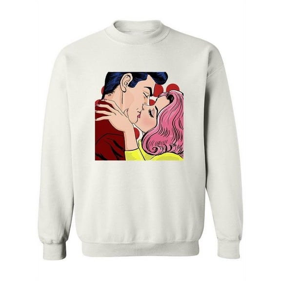 Pop Art Couple Kissing. Sweatshirt Women -Image by Shutterstock, Female XX-Large
