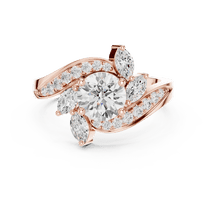 Zuwelria Moissanite Wedding Ring | Beautiful 1.59 Carat Round Cut Moissanite Diamond Engagement Ring for Women | 18K Rose Gold Plated Sterling Silver | D/VVS1 Size 7