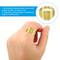thumbnail image 4 of Unique Bargains Metal Sewing Thimbles, Adjustable Finger Protector Shield Thimble Ring, Golden 10Pcs, 4 of 6