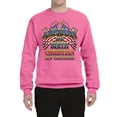 thumbnail image 2 of Wild Bobby, American By Birth Christian By Choice USA Flag Inspirational/Christian Unisex Crewneck Graphic Sweatshirt, Neon Pink, Large, 2 of 3