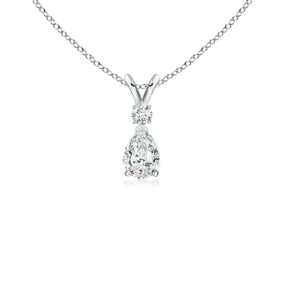 ANGARA Lab Grown Diamond Teardrop Pendant with Diamond for Women in 925 Sterling Silver (Size-6x4mm| Color-F-G| Clarity-VS) | Anniversary, Jewelry Gift for Women | Lab-Grown Diamond Necklace