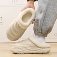 thumbnail image 2 of Pandaie Womens Mens Lined Clogs Waterproof Platform Winter Cloud Slippers Non Slip House Garden Shoes Indoor Outdoor Slide Mules Khaki 10.5, 2 of 7