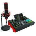 thumbnail image 1 of Audio Interface USB Podcast Equipment Bundle Mixer & Vocal Effects, G10 Sound Card Board Voice Changer, DJ Mixer For Live Stream, 1 of 6