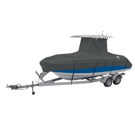 Trailerable Boat Cover Blue Polyester - Classic Accessories StormPro™ T-Top Boat Cover, Fits Boats 22' - 24' L x 116