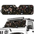 thumbnail image 2 of Yuyamidu Mushroom Windshield Shade for 2018-2024 2025 Jeep Wrangler JL / 2020-2024 Jeep Gladiator JT Accessories Butterfly Front Window Sun Shade Sun Visor Foldable Blocks UV Rays, 2 of 7