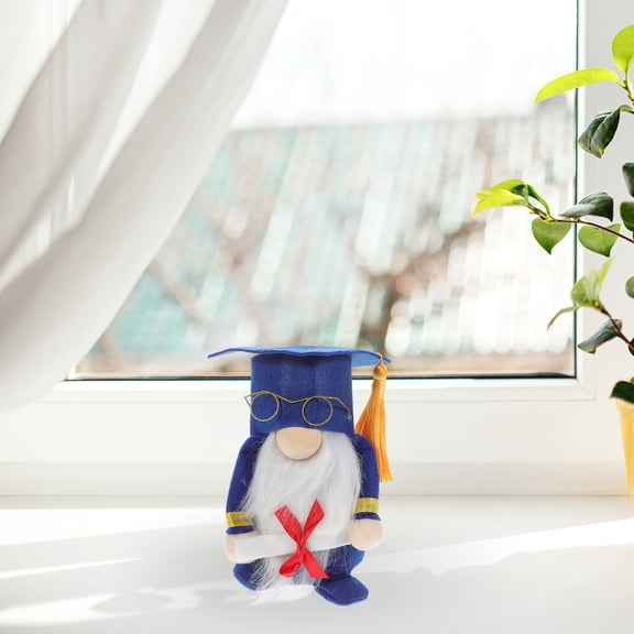 Huaq Graduation season, back to school, faceless doll, doctor hat, doll decoration (blue hat for men)