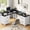 White with black, variant on 63" Executive L Desk with Power Outlet – Large Corner Computer Desk, 4 File Drawers & Monitor Stand – Home Office Furniture with Storage