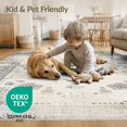 thumbnail image 4 of ODIKA 9'x12' Washable Area Rug Plush Large Abstract Neutral Symmetrical Farmhouse Beige Grey for Dining Room, Basement, Office, Non-Slip Chair-Friendly, 4 of 7