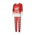 thumbnail image 2 of Elippeo Christmas Family Pajamas Matching Set Letter Santa Hat Print Long Sleeve Tops and Elk Print Pants Sleepwear, 2 of 9