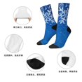 thumbnail image 5 of Honeii Blue Christmas With Snowflakes Print Adult Socks,Crew Socks,Casual Calf Socks,Daily Wear Socks for Men & Women, Perfect for Sports, Casual and Everyday Use, 5 of 6