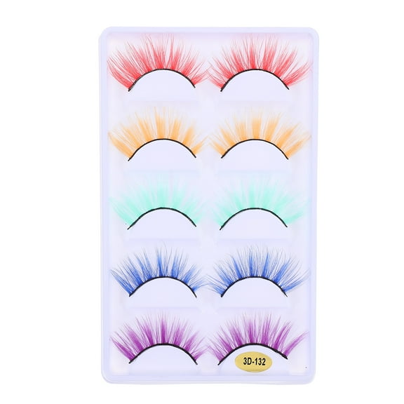 Beaupretty 5Pairs Reusable 3D Manmade Fiber False Eyelashes for Performance Makeup