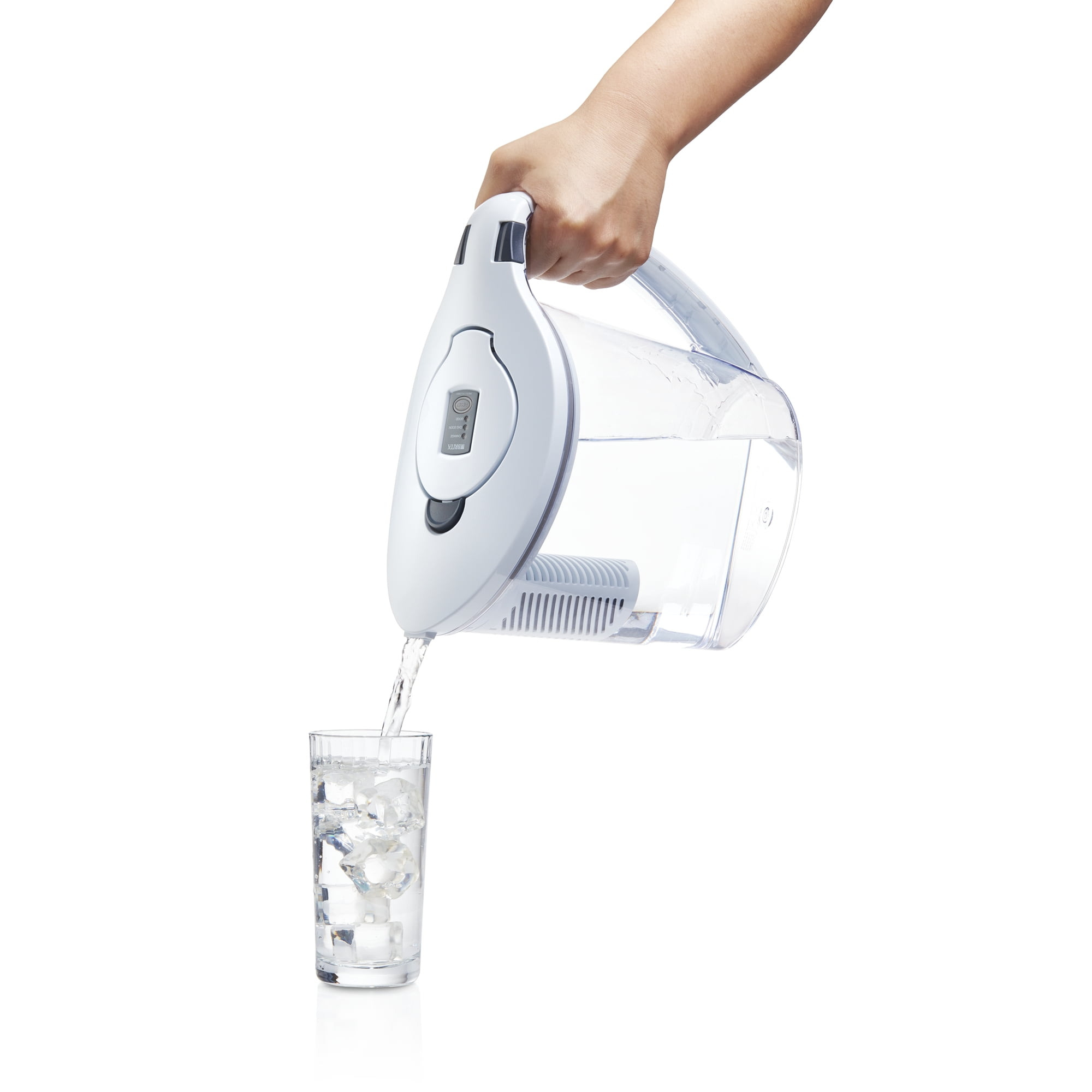 Brita 10 Cup Stream Filter as You Pour Water Pitcher with 1 Filter, Hydro, BPA Free, Chalk White