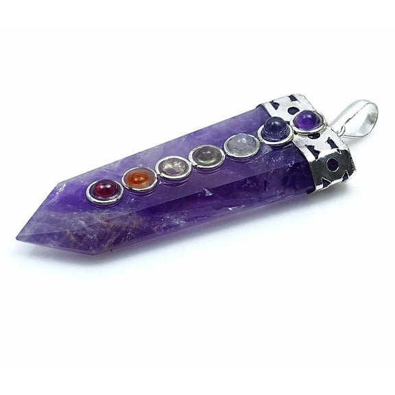 Harmonize Amethyst Stone Pendant 7 Chakra Reiki Healing Crystal Feng Shui Spiritual