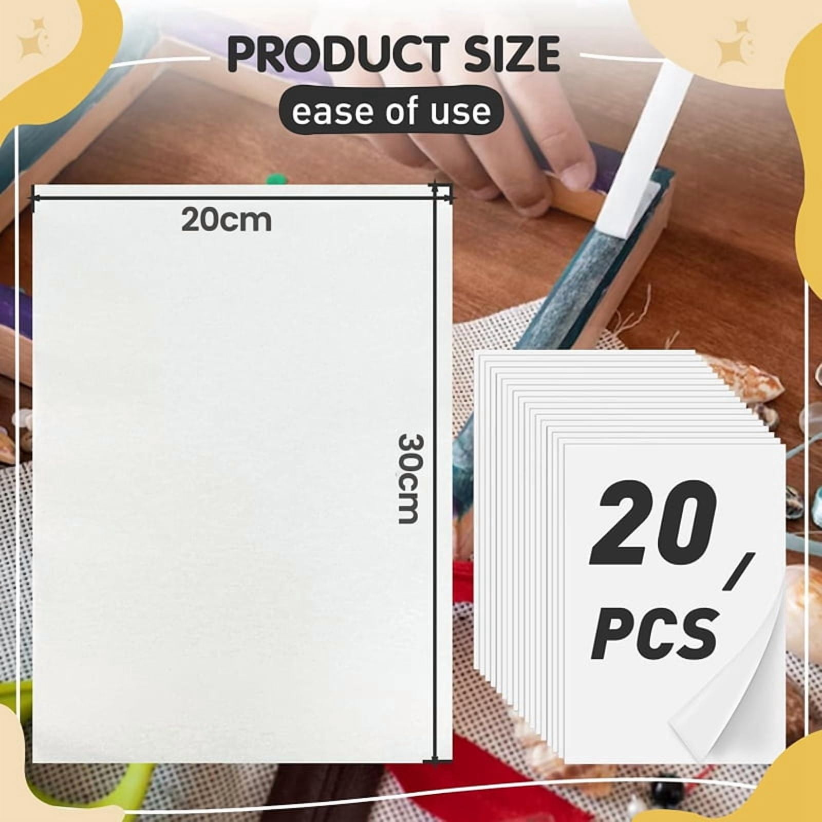 Iron on Adhesive Sheets 40PCS,Double-Sided Heat Melt Fabric Sheet, A4 Size Fusible Adhesive Sheets, Fusible Interfacing