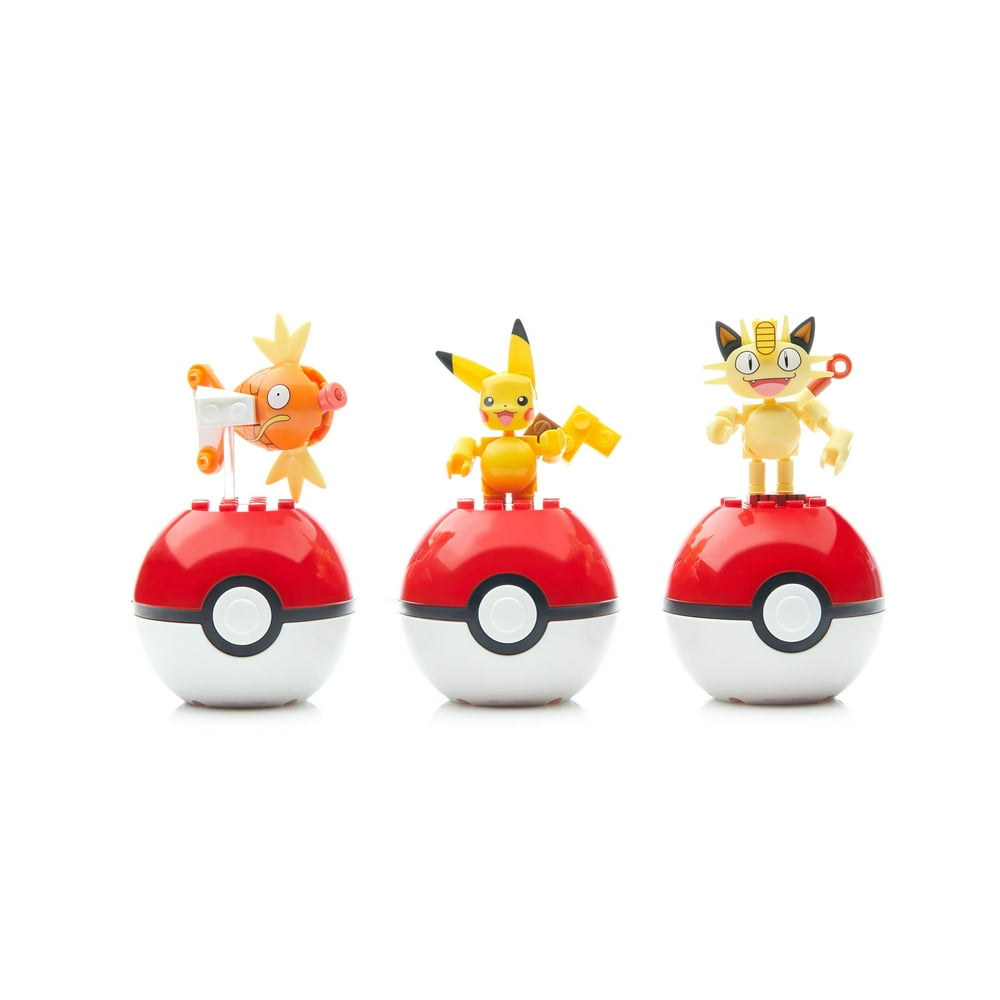 mega construx pokémon build and show pikachu evolution trio construction set