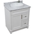 thumbnail image 3 of Bellaterra Home 400700-31-WH-WMRD 31 in. Single Round Sink Vanity with Carrara Marble Top, White, 3 of 14