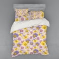 thumbnail image 2 of Ambesonne Floral Bedding Set 3 Pcs, Hand Drawn Pansy Garden, Twin XL, Lavender Lilac Yellow, 2 of 3