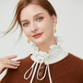 thumbnail image 3 of CAILDANL Turtleneck Dickey Collar Shirt False Collar Blouse Elegant Ruffle Collar Button Down Half Shirt for Women, 3 of 7