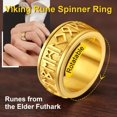 thumbnail image 4 of ORUYROP Can Engrave Viking Rune Spinner Rings for Men/Women, Size #7-#14 Chain Link Fidget Ring, Stainless Steel/Gold Plated/Black-Send Gift Box, 4 of 7