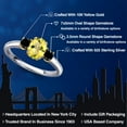 thumbnail image 2 of Gem Stone King 925 Silver and 10K Yellow Gold Canary Mystic Topaz and Black Diamond Engagement Ring for Women | 1.14 Cttw | Oval 7X5MM | Gemstone November Birthstone | Size 6, 2 of 6