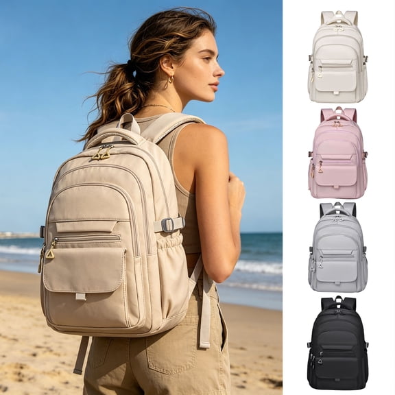FEOLGEHLY Large Backpack, College Backpack, Laptop Backpack Women Men, Work Backpack, Waterproof Lightweight , Stylish Casual Daypack with Compartment for Travel Commute (White)