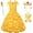 Yellow, variant on Avady Belle Costume for Girls Belle Princess Dress Up Costume Off Shoulder Cosplay Costume Yellow