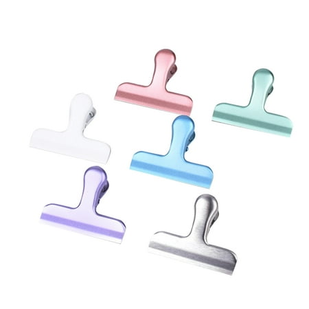 

Qumonin 6Pcs Creative Bag Clips Stainless Steel Heavy-duty Food Bag Clips Durable Air Tight Seal Clip Office Kitchen Home Tools Supplies