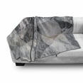 thumbnail image 3 of Abstract Soft Flannel Fleece Throw Blanket, Geometric Diamond Shaped Grunge Granite Rock Facet Forms Ceramic Abstract Print, Cozy Plush for Indoor and Outdoor Use, 60" x 80", Pale Grey, by Ambesonne, 3 of 6