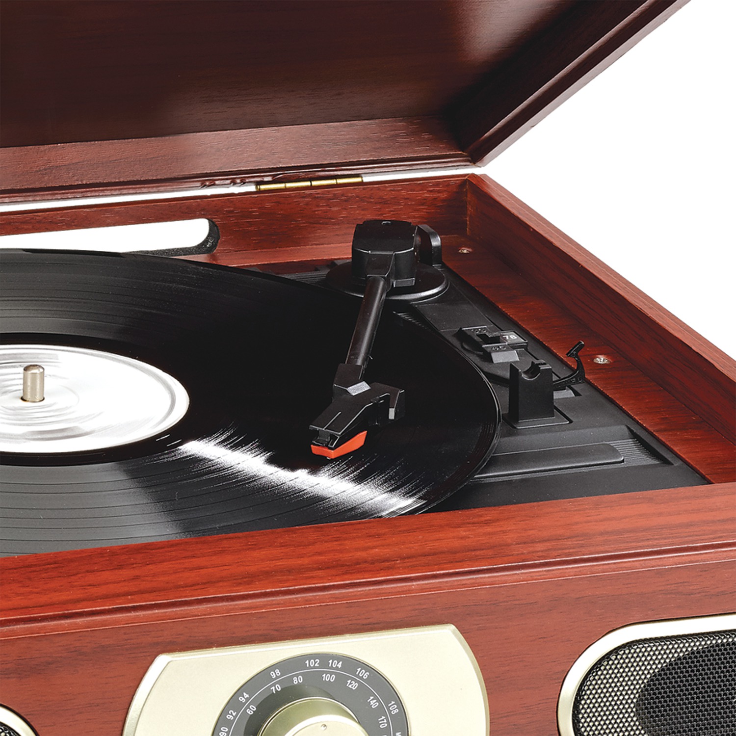 Studebaker SB6052 Wooden Turntable with AM/FM Radio & Cassette Player - image 3 of 6