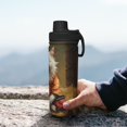 thumbnail image 7 of Honeii Haystack Meditating Cat Print 18OZ Sports Insulated Kettle,Double-Walled Stainless Steel Water Bottle with Leak-Proof Lid, Perfect for Outdoor, Sports, and Travel, 7 of 7