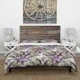 thumbnail image 3 of Designart 'Seamless pattern with watercolor flowers' Abstract Duvet Cover Set, 3 of 4