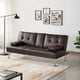 thumbnail image 2 of LuxuryGoods Modern Faux Leather Futon with Cupholders and Pillows, Espresso furniture living room My Lux Decor Round, 2 of 10