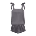 thumbnail image 6 of Womens Silk Pajama Set 2026 Bow Tie Knot Tank Top Satin Pjs Sets 2 Piece Cami Shorts Sleepwear Loungewear, 6 of 6