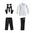 thumbnail image 5 of Wehilion Boys Suits 4 Pieces Baby Suits Wedding Party Suit Set Little Gentleman Waistcoat Prom Tuxedo Dress suit Outerwear Party Shirt+Tie+Pants+braces Outfits Clothes Set for Kids Black, 5 of 5