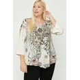 thumbnail image 2 of Cheetah Print Top Featuring A Round Neckline And 3/4 Bell Sleeves 3XL, 2 of 18