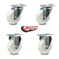 thumbnail image 2 of 4 Inch Nylon Wheel Swivel Top Plate Caster Set with 2 Rigid Service Caster, 2 of 2