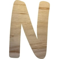 Wooden Large Letter N, Unpainted Wood 12'' Alphabet Craft Letter, DIY Art