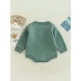 thumbnail image 4 of Qiylii Toddler Baby Knit Sweater Rompers for Newborn Girl Boy, Rainbow Pattern Loose Round Neck Long Sleeve Jumpsuit,0-24M, 4 of 9