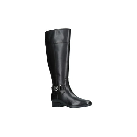 Michael Kors Womens Harland Boot Leather Closed Toe Over Knee, Black, Size