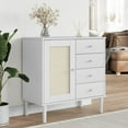 thumbnail image 1 of vidaXL Sideboard SENJA Rattan Look White 80x40x80 cm Solid Wood Pine, 1 of 5