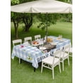 thumbnail image 4 of Outdoor Tablecloth with Umbrella Hole for Patio/Picnic/Party/Camping, Blue Plaid Groundhog Waterproof Table Cloth Rectangle Table Cover Washable, Spring Floral Butterfly Botanical (52"x 70"), 4 of 8